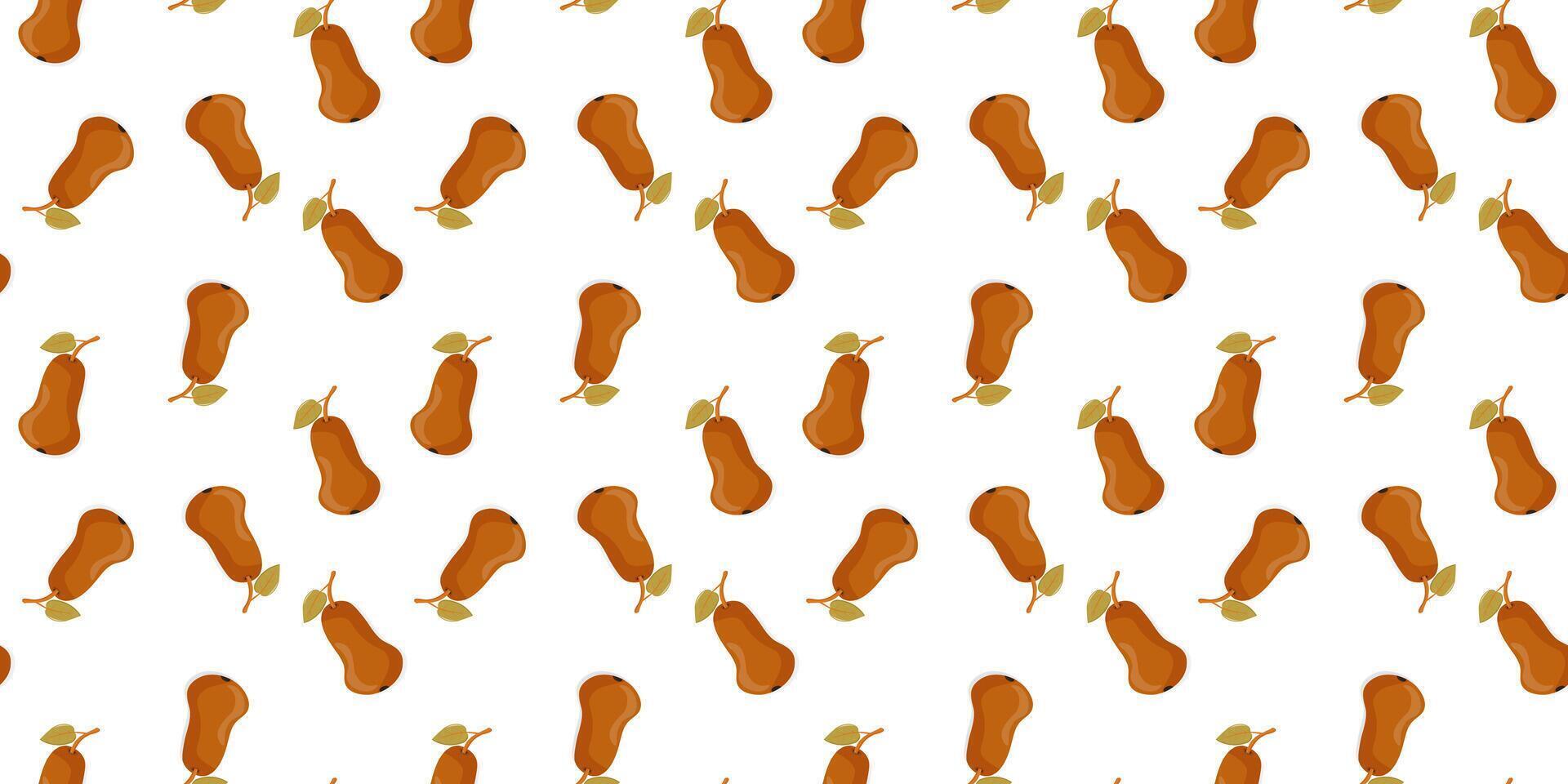 Seamless pattern of pears in cartoon style vector