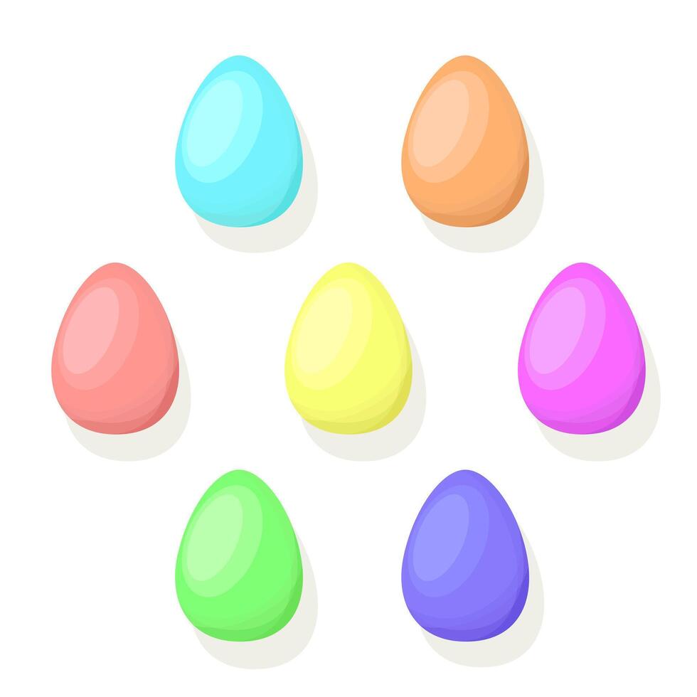 conjunto de sólido de colores Pascua de Resurrección huevos. vector ilustración