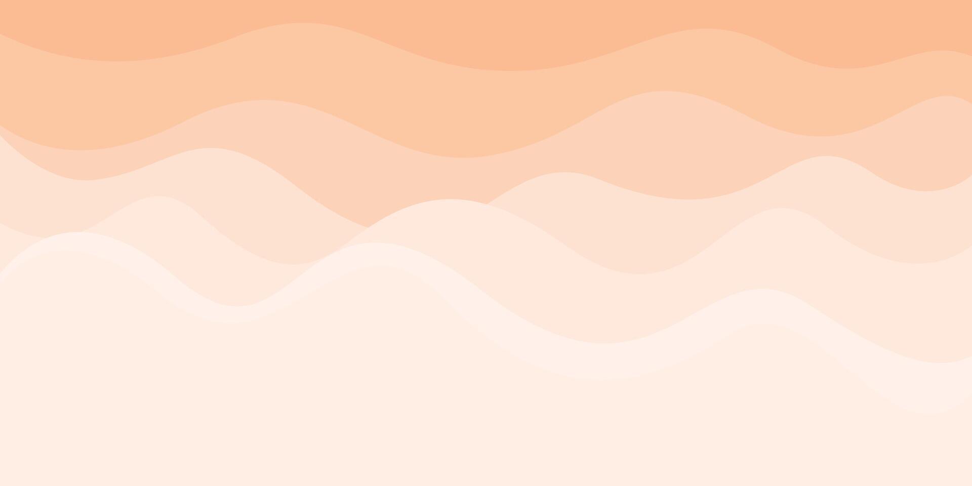 Abstract sea's wave with white sand beach in sunset vector illustration. Sunset at the sea concept flat design background.