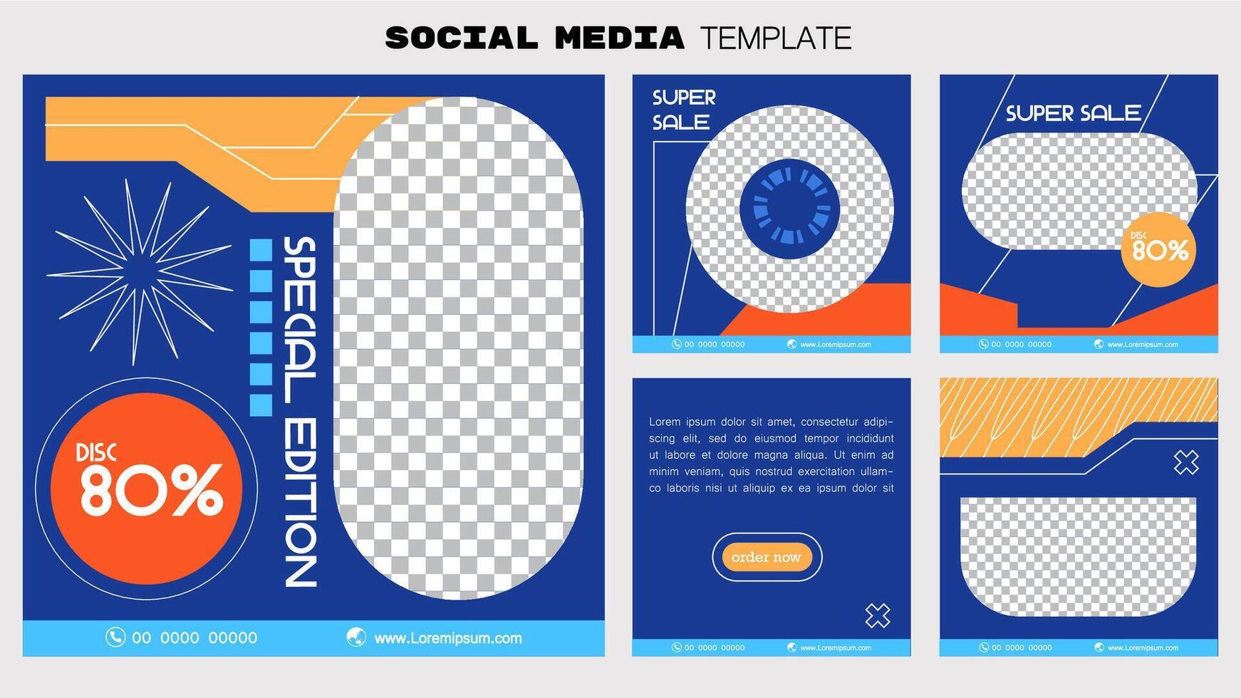 social medios de comunicación enviar bandera elemento rebaja promoción publicidad. ilustración vector. moderno y brillante color diseño estilo. vector