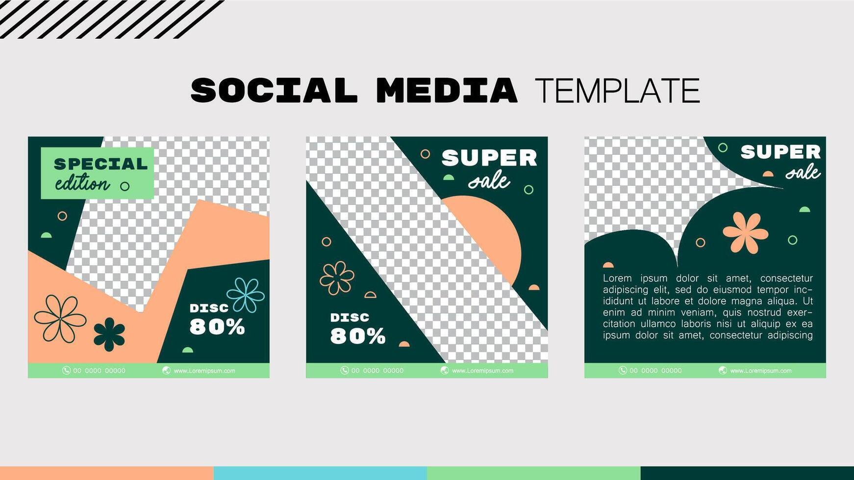 Geometric social media template design earth color . vector illustration. The concept of a background banner advertising.