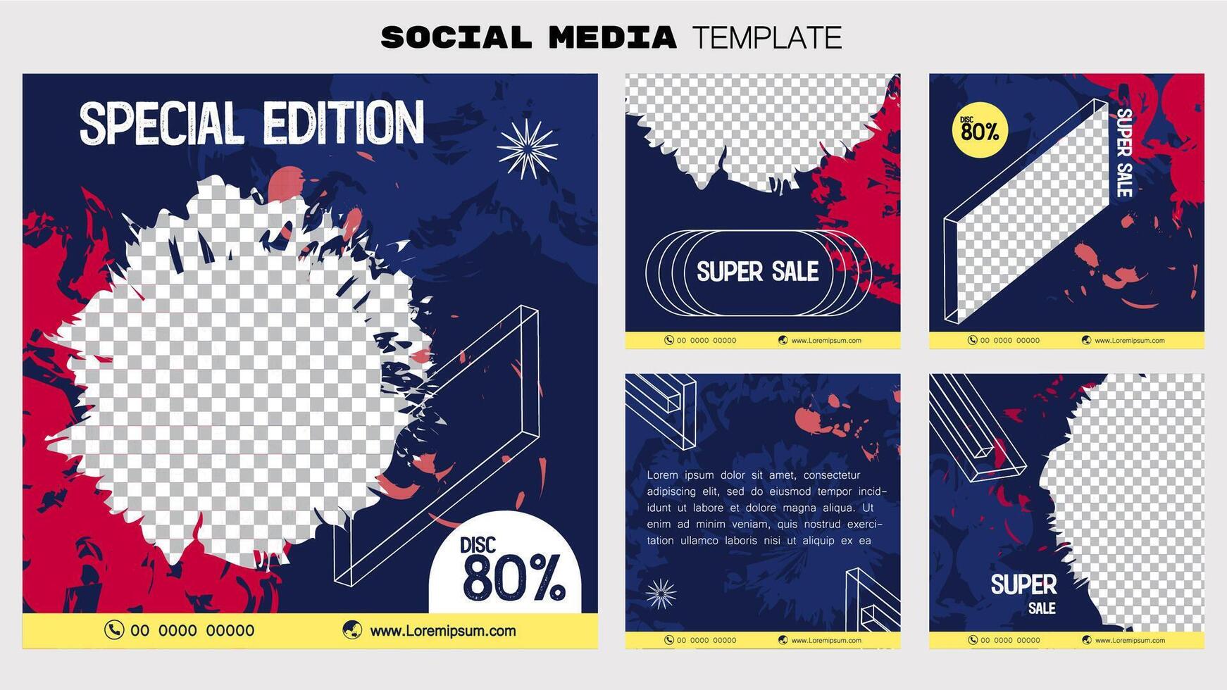 Social media post banner element sale promotion advertising. illustration vector. Grunge abstract  style element design. vector