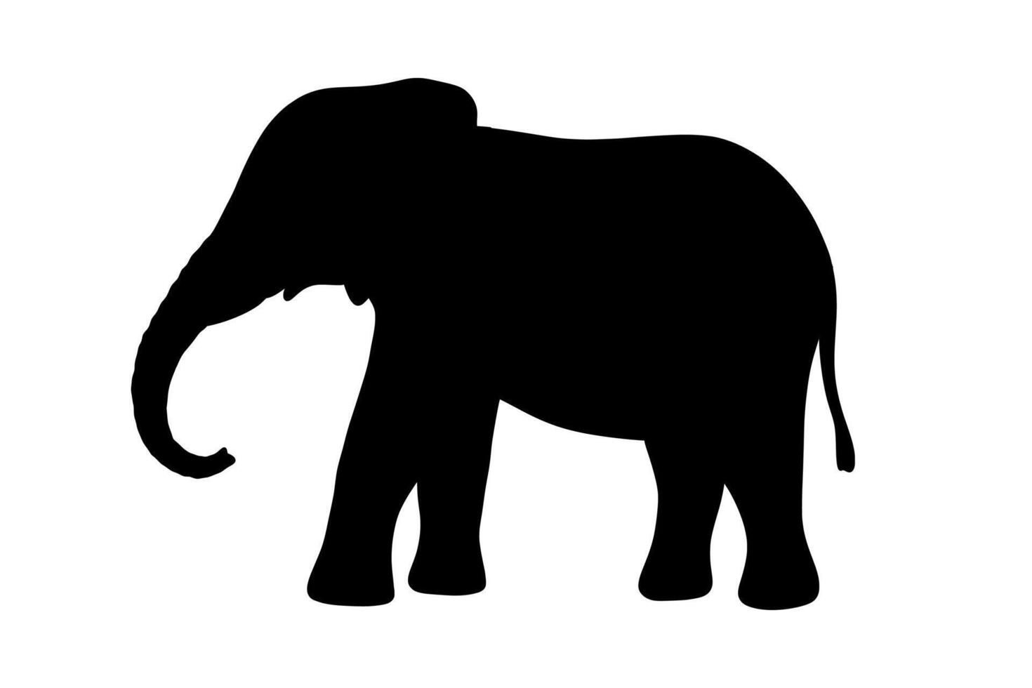 elefante negro silueta aislado en blanco antecedentes. vector ilustración