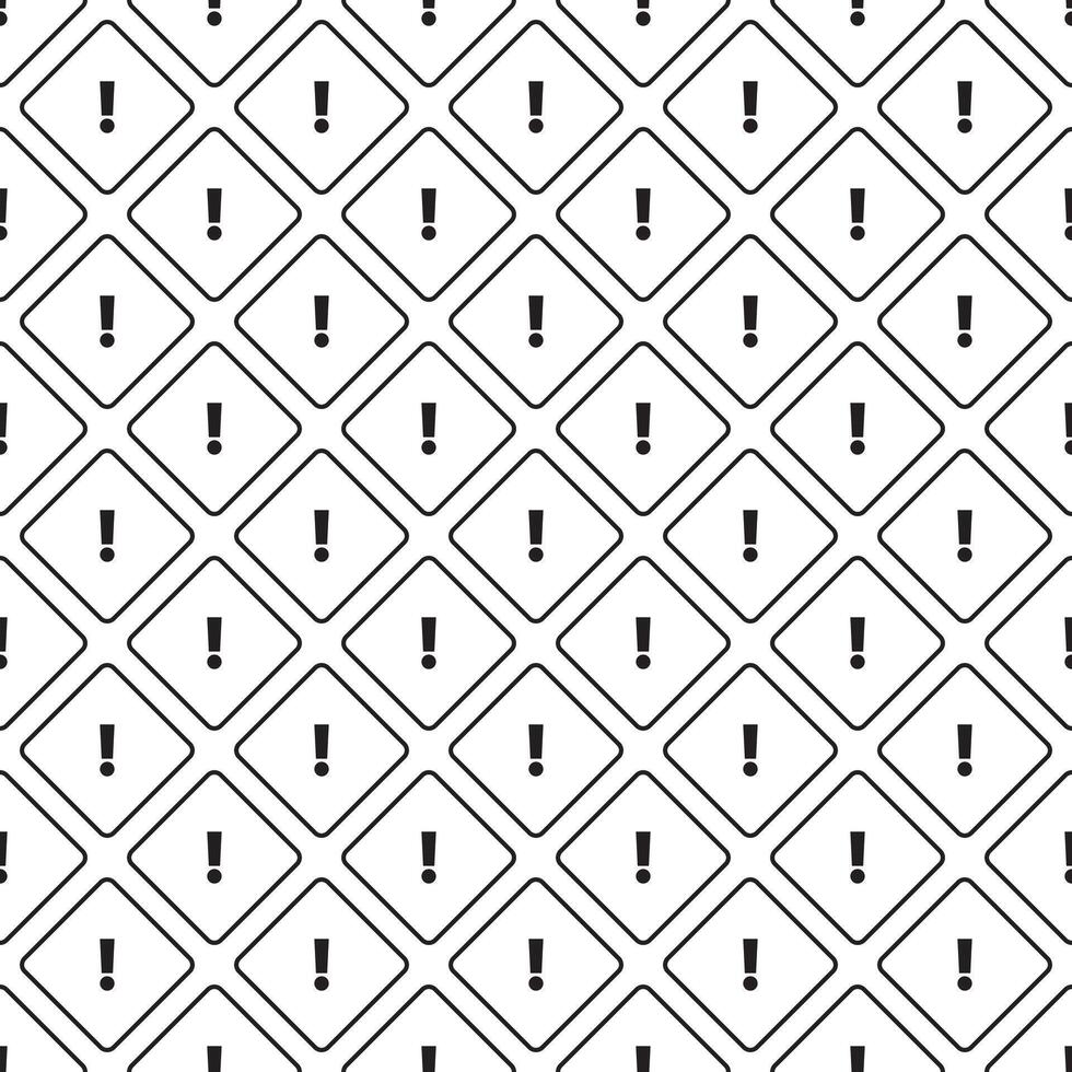 A seamless pattern with an exclamation mark. Endless pattern on white background. vector