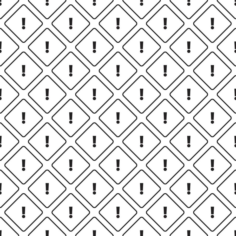 A seamless pattern with an exclamation mark. Endless pattern on white background. vector