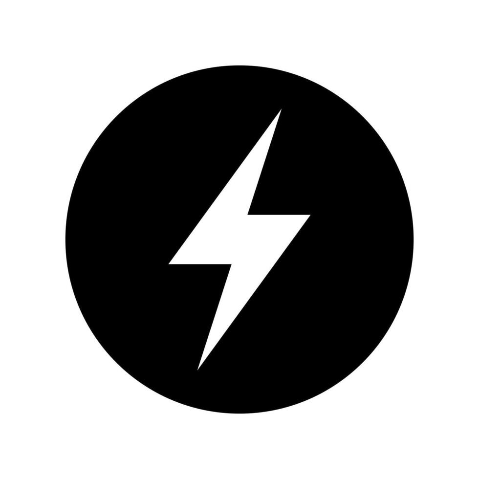 Lightning, electric power vector icon. Energy and thunder electricity symbol. Lightning bolt sign in the circle.