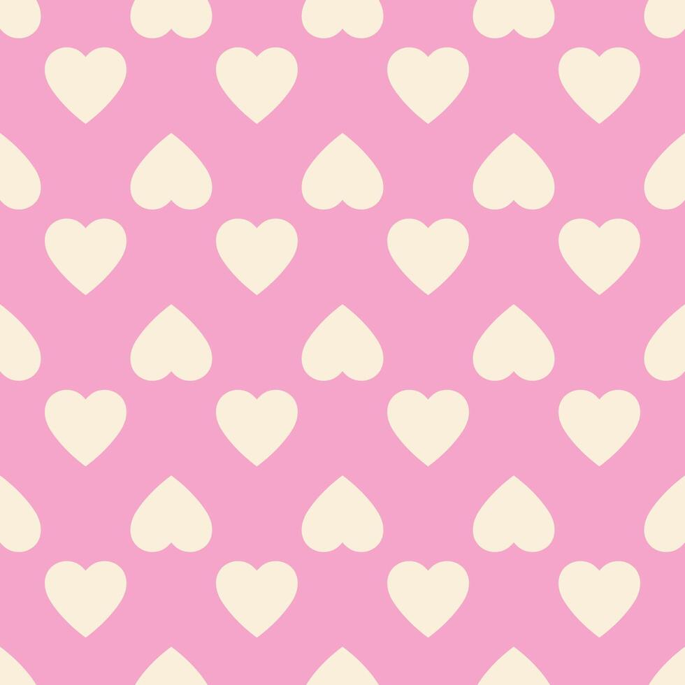 Heart seamless pattern, endless texture. Light yellow hearts on pink background, vector illustration. Valentine's Day Pattern. Anniversary, birthday design. Love, sweet moment, wedding design.