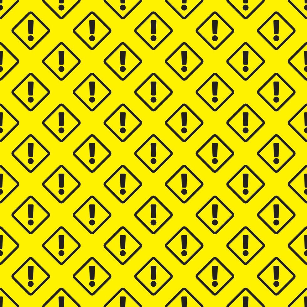 A seamless pattern with an exclamation mark. Endless pattern on yellow background. vector