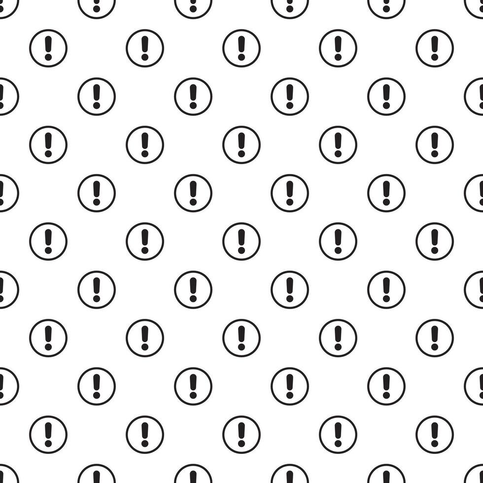A seamless pattern with an exclamation mark. Endless pattern on white background. vector
