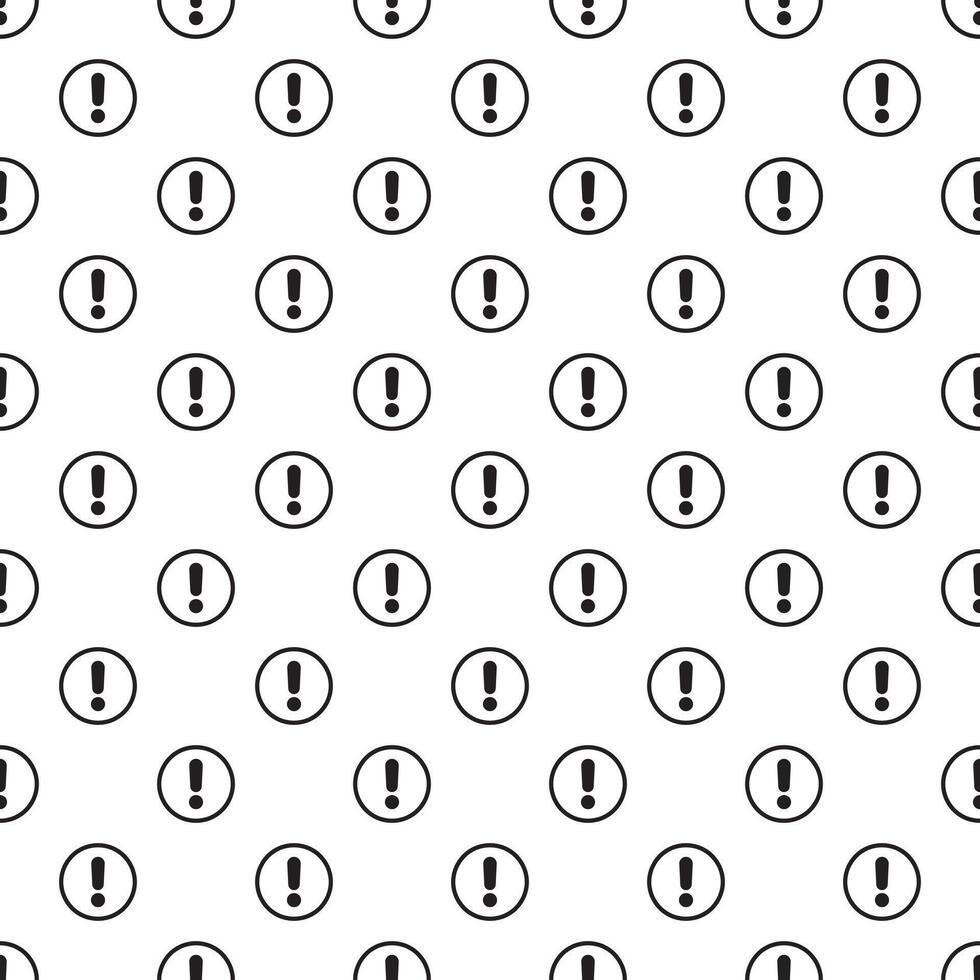 A seamless pattern with an exclamation mark. Endless pattern on white background. vector