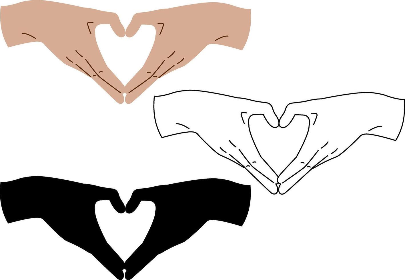 Hand gesture heart. vector