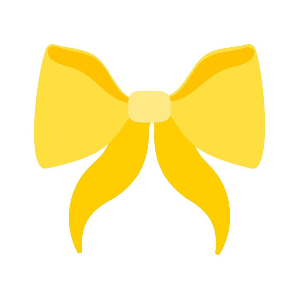 yellow bow isolated on white background vector