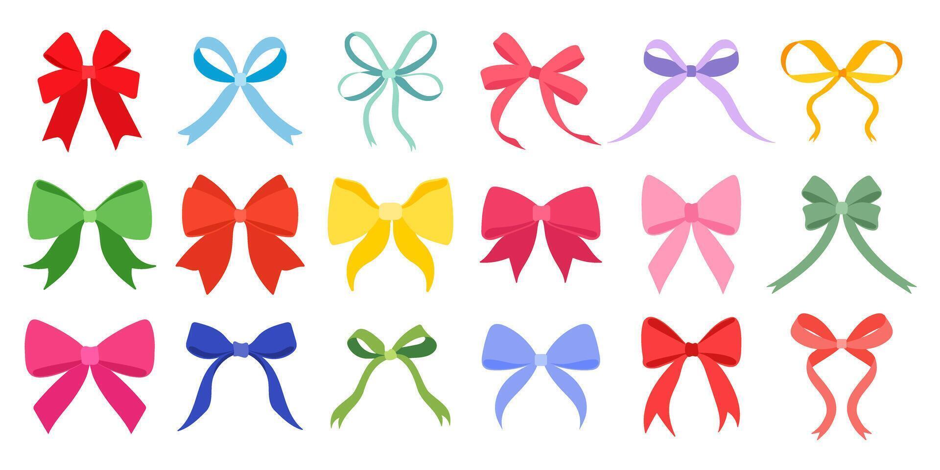 Set of ribbon bows vector