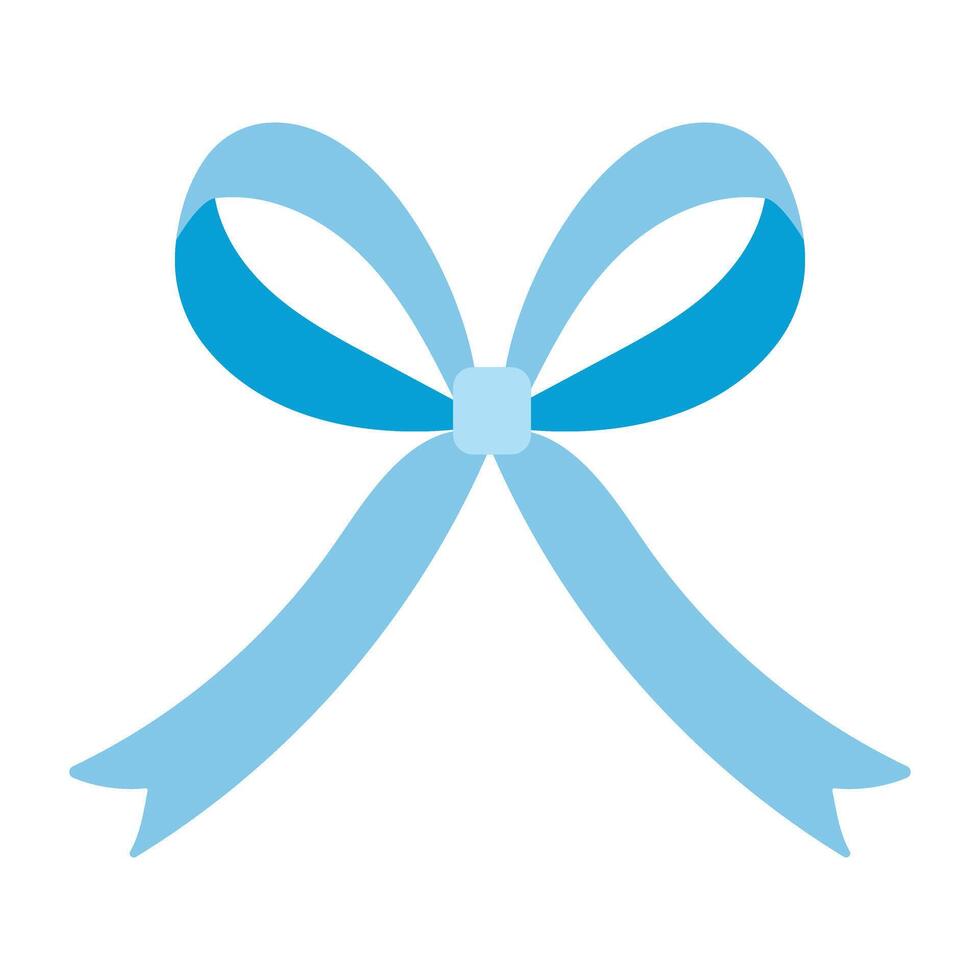 Blue ribbon bow vector