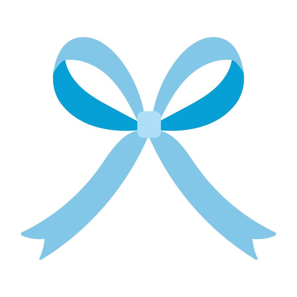 Blue ribbon bow vector