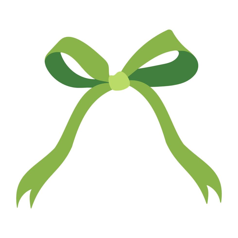 st patricks day green ribbon bow vector