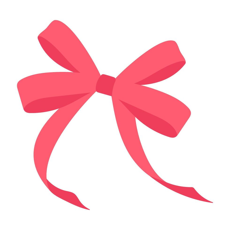 pink and red ribbon bow isolated vector