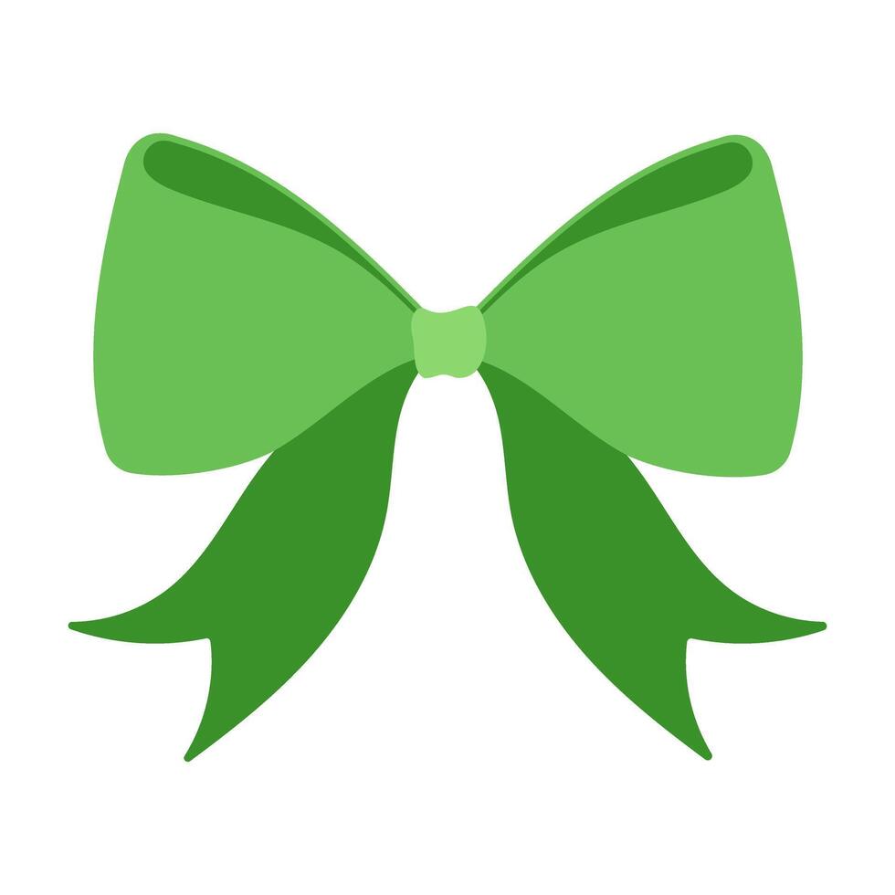 green ribbon bow vector