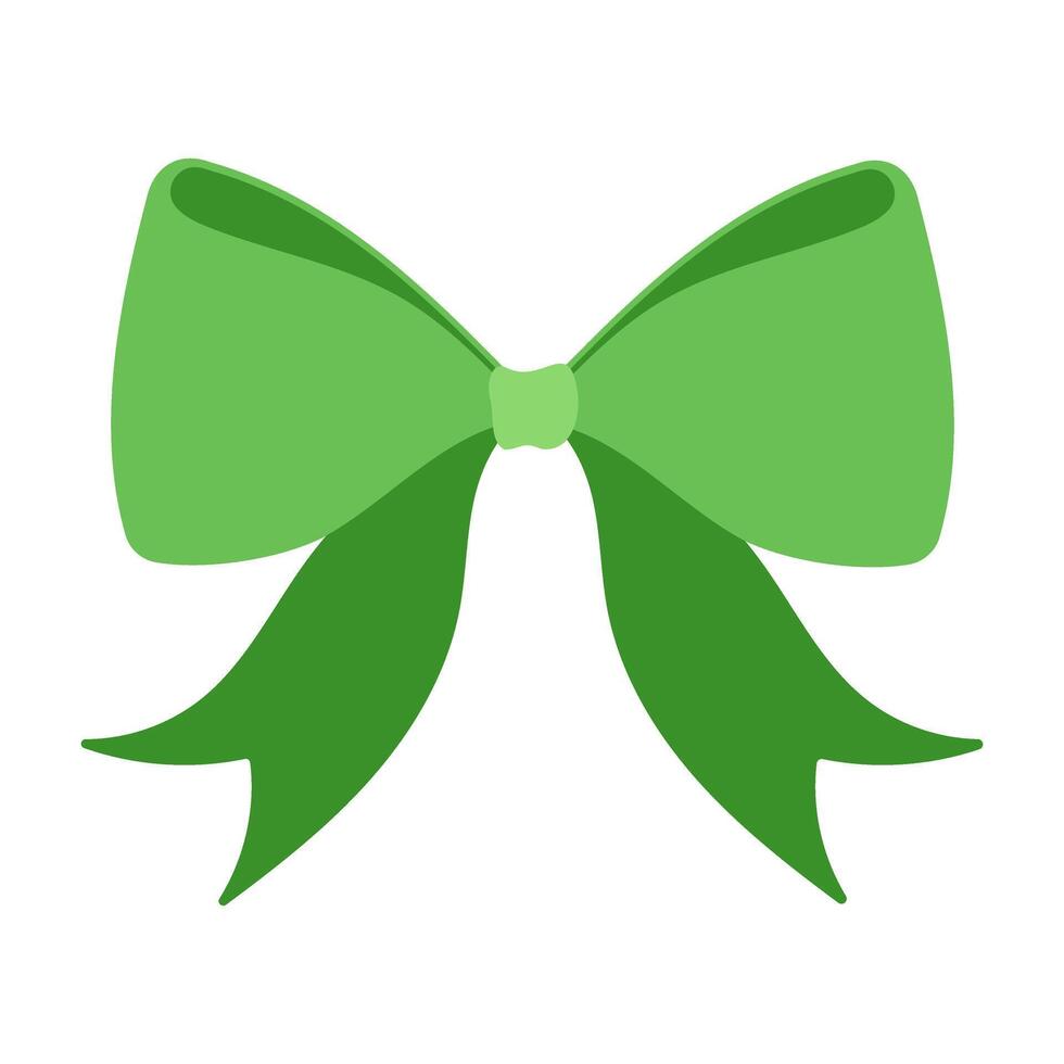 green ribbon bow vector