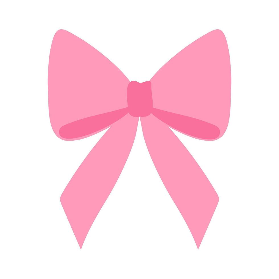 pink bow isolated on white vector