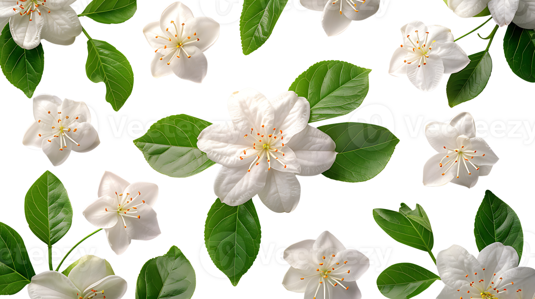 AI generated Jasmine flowers on a transparent background png