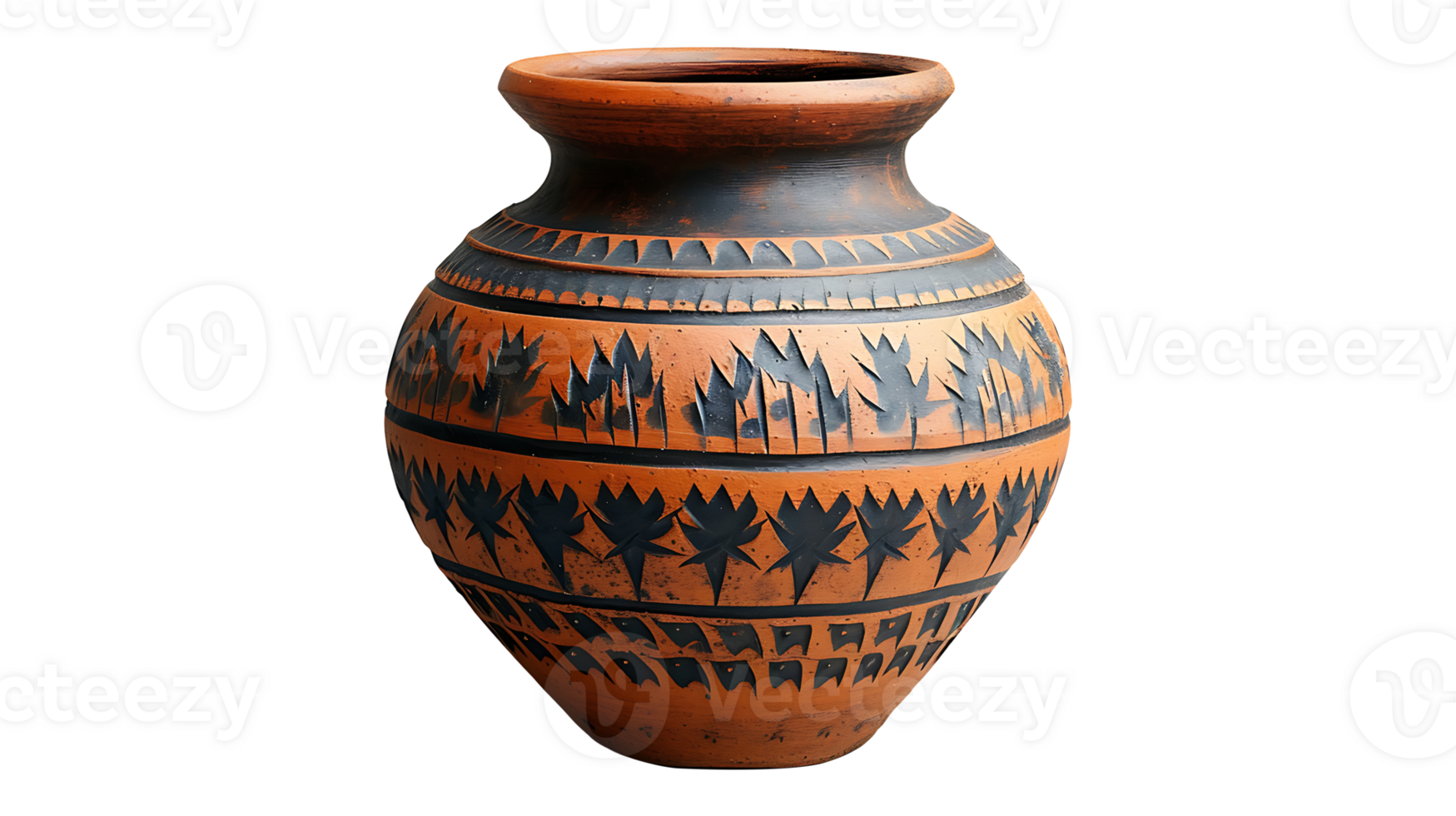 AI generated Old clay pot on a transparent background png