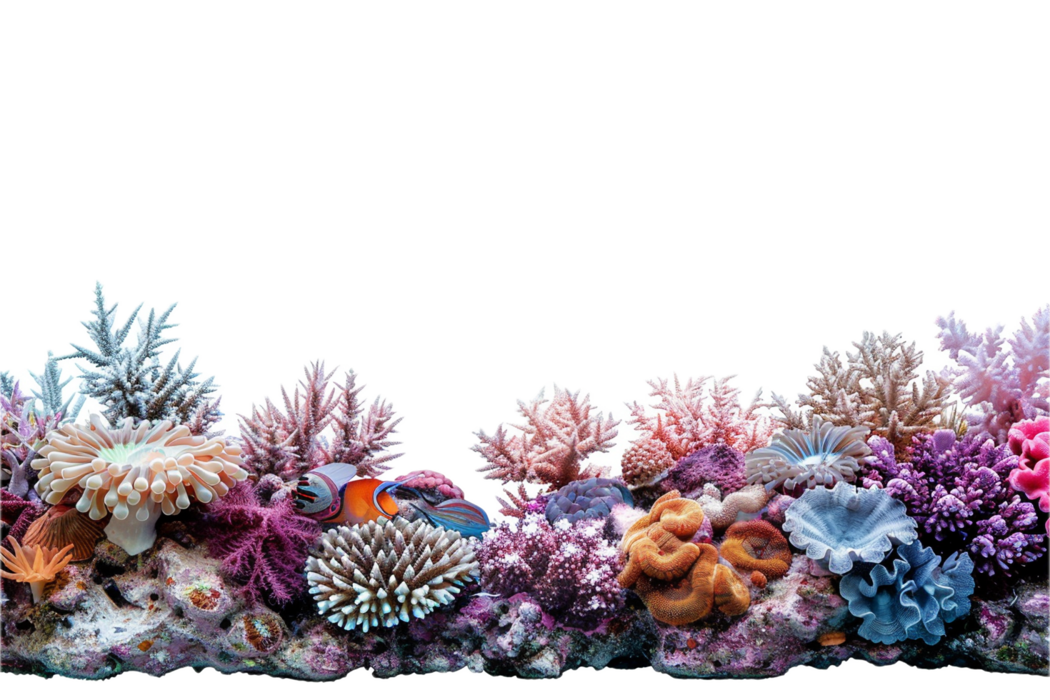 AI generated Vibrant Coral Reef Display png