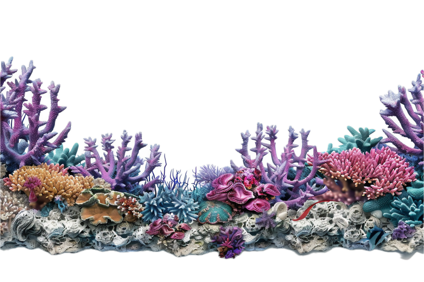 AI generated Vibrant Coral Reef Display png