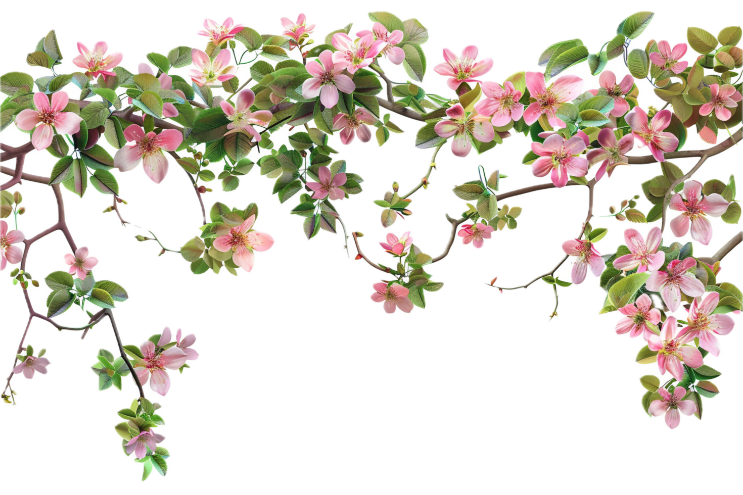 AI generated Morning Glory Vine with Purple Flowers png