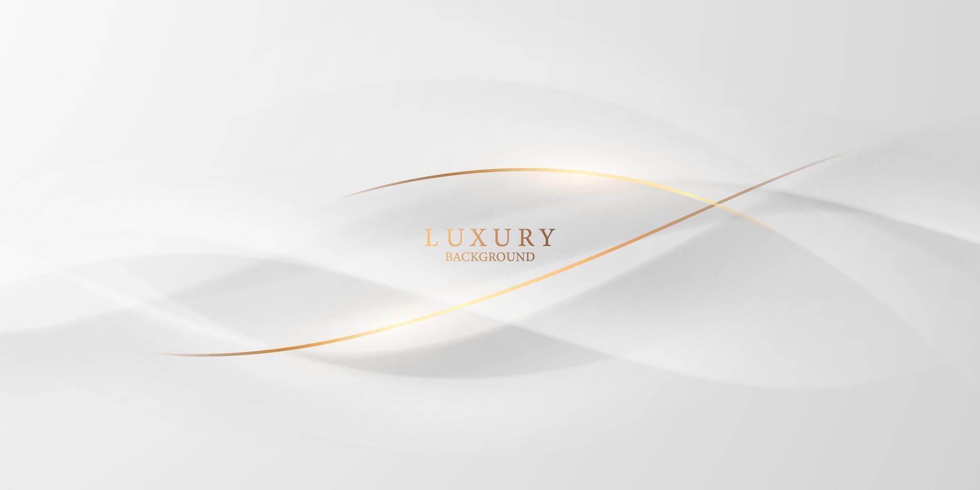 white abstract background with luxury golden lines vector illustration