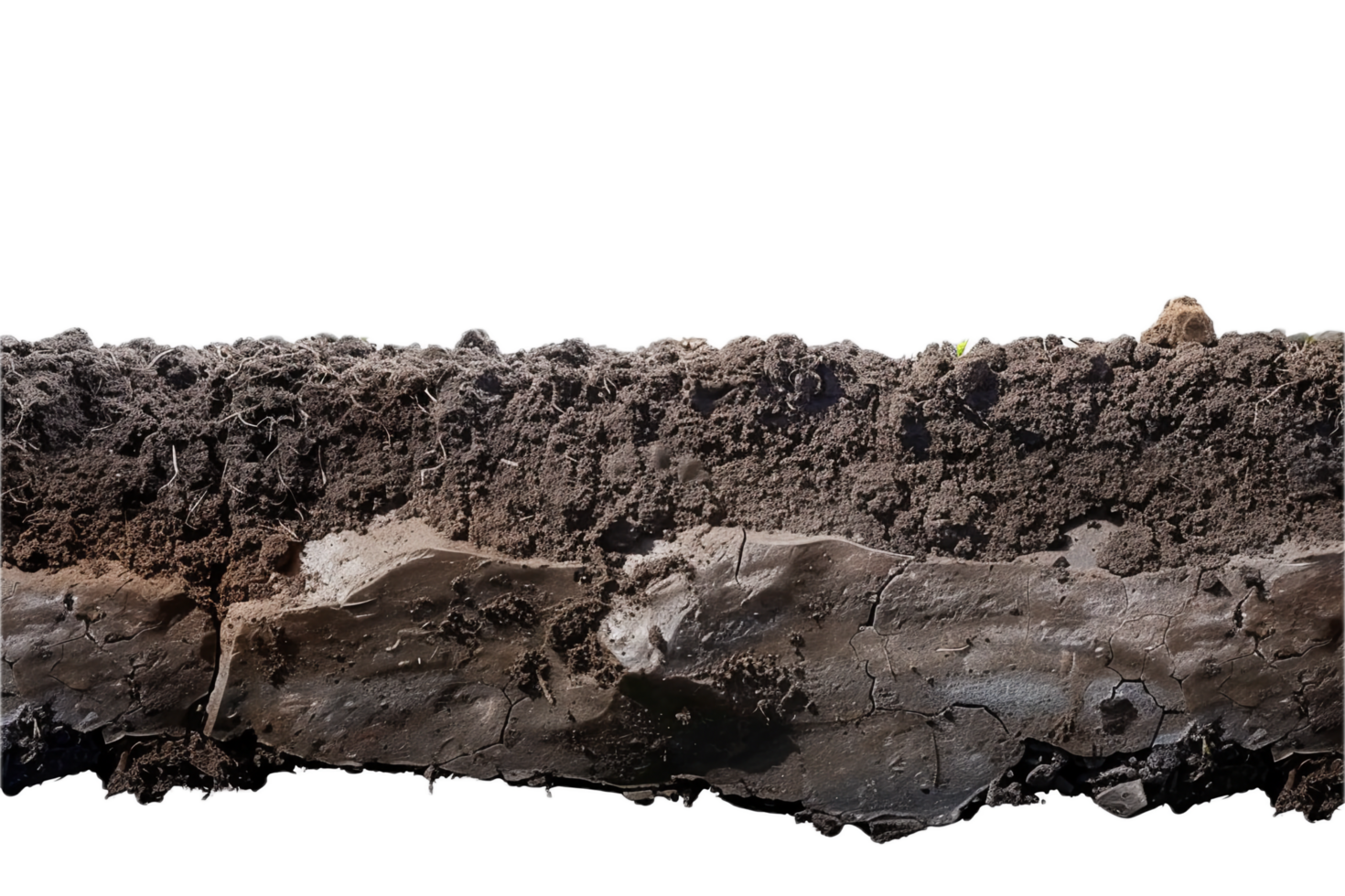 AI generated Cross-Section of Soil Showing Grass and Roots png
