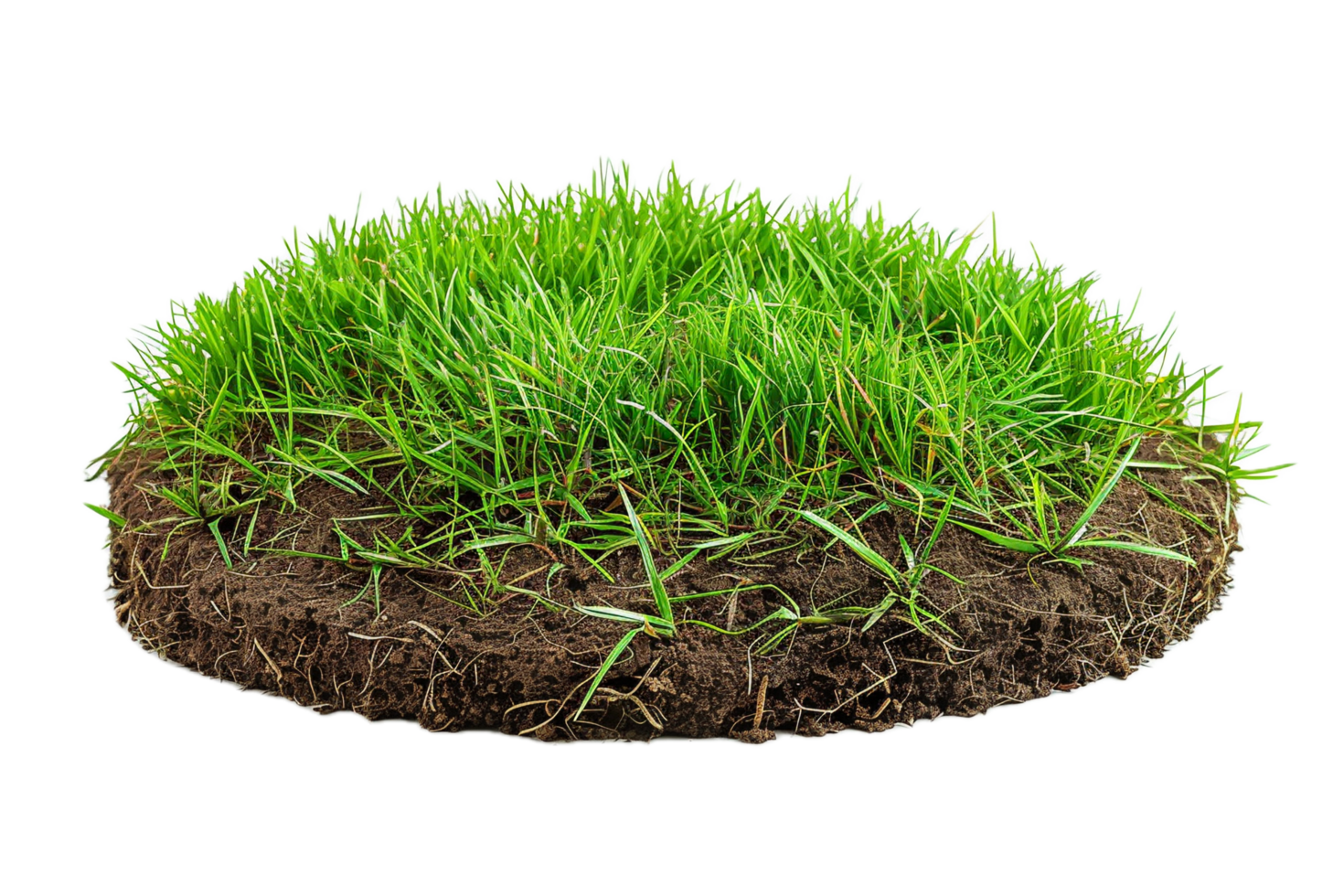 AI generated Fresh Grass Cross-Section with Soil png