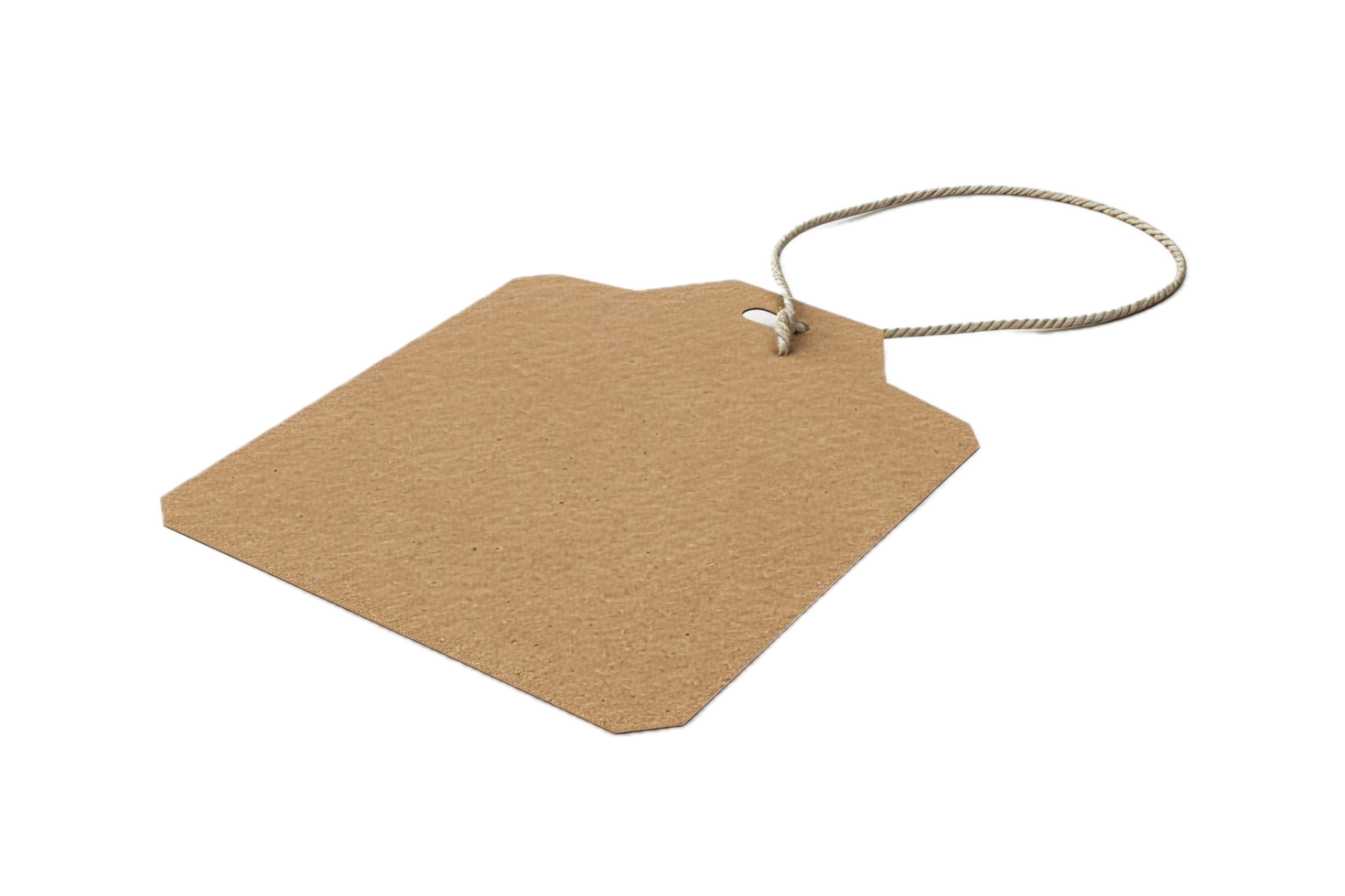 AI generated Blank Brown Paper Price Tag with String png