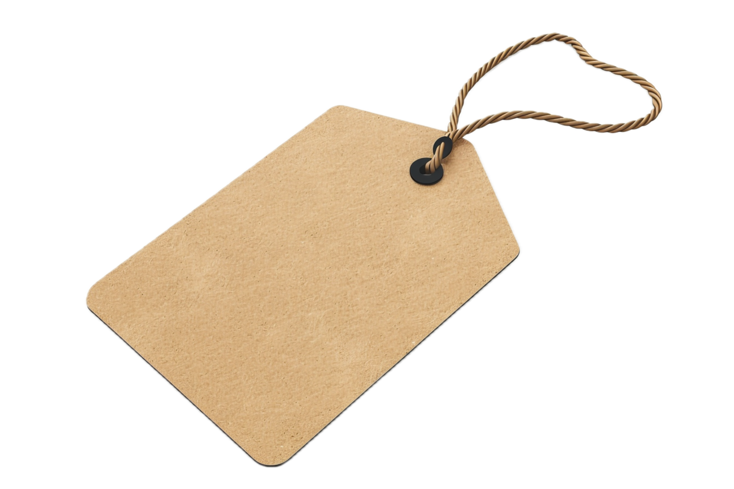 AI generated Blank Brown Paper Price Tag with String png
