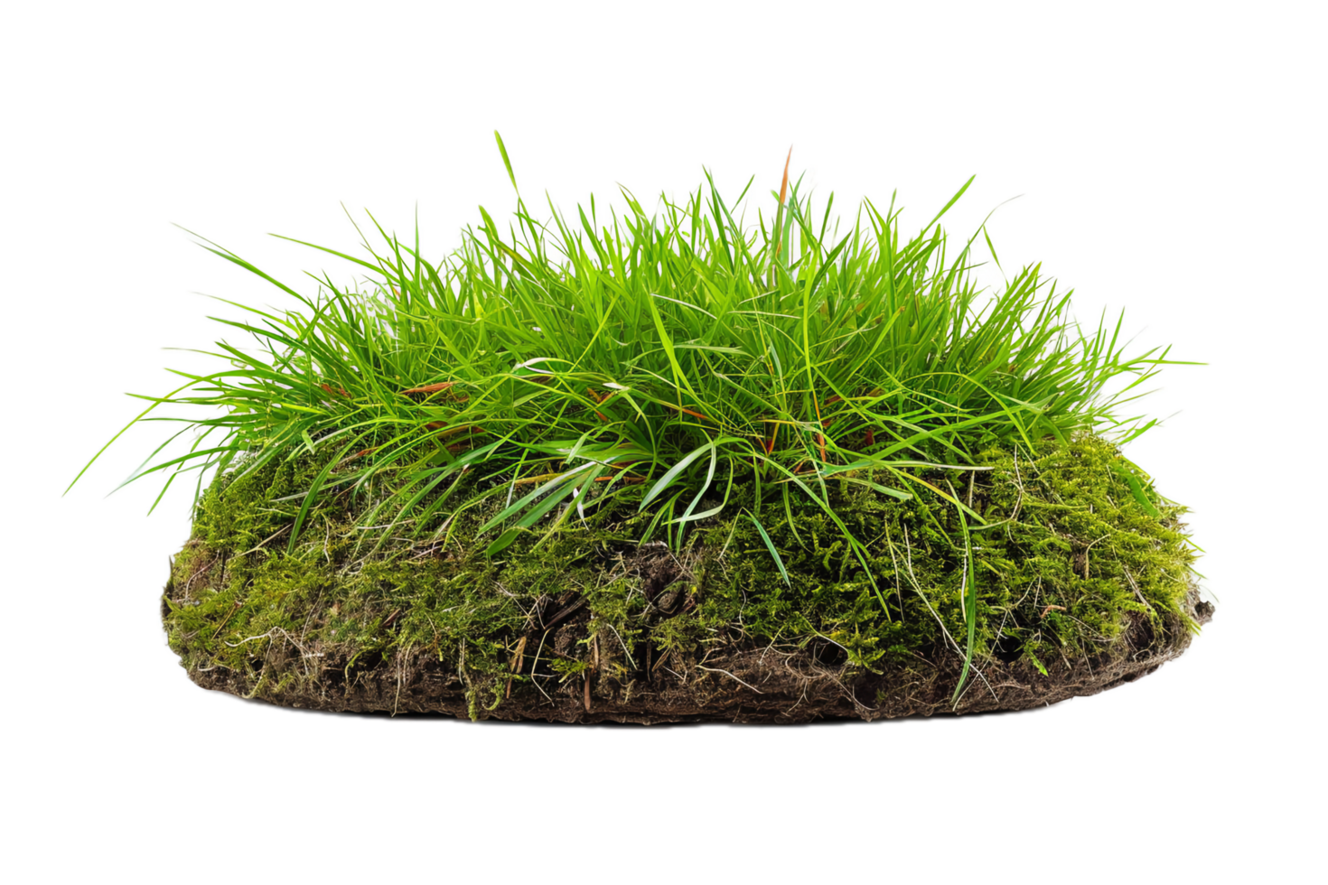AI generated Fresh Grass Cross-Section with Soil png