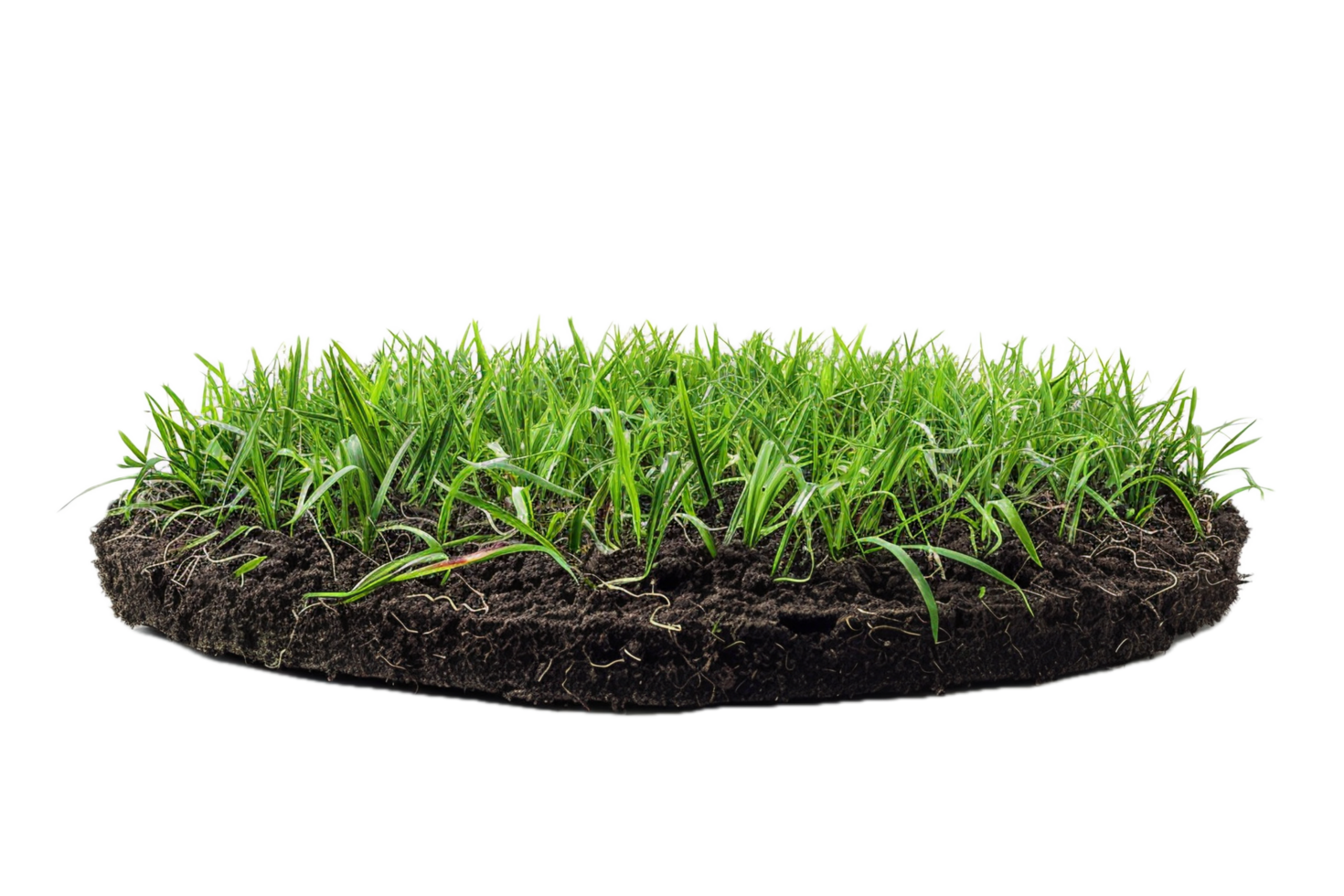 AI generated Fresh Grass Cross-Section with Soil png