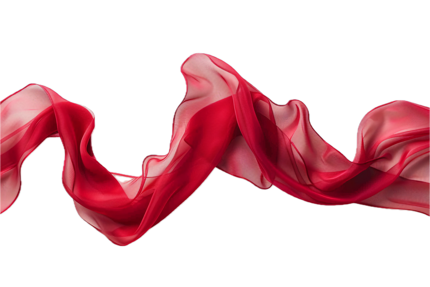 AI generated Elegant Red Silk Fabric Waving png