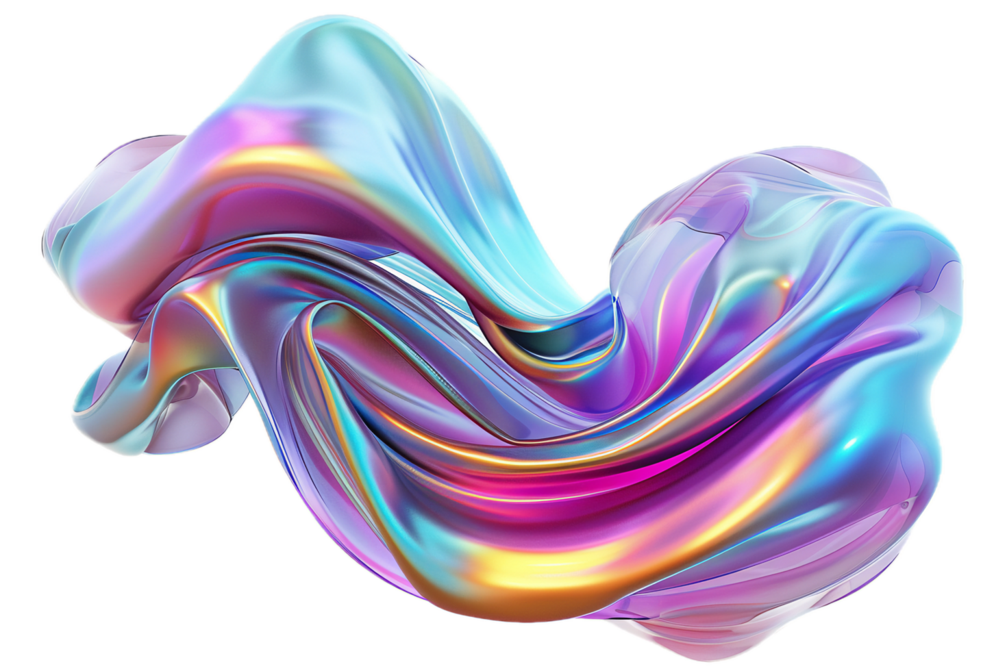 AI generated Abstract Iridescent Cloth Simulation png