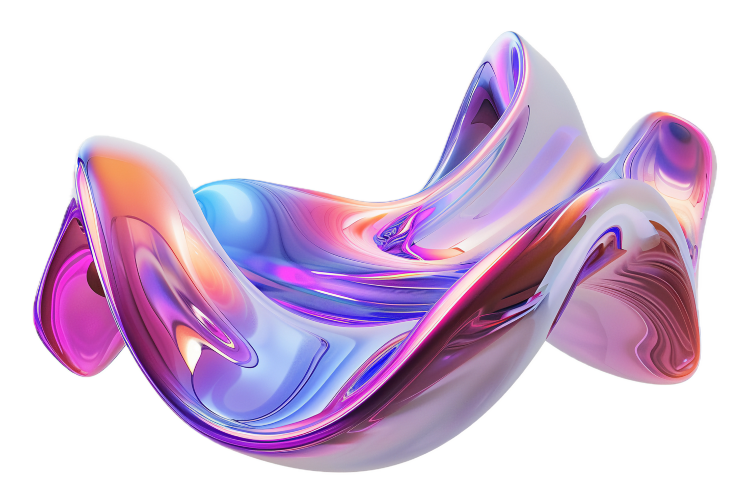 AI generated Abstract Iridescent Cloth Simulation png