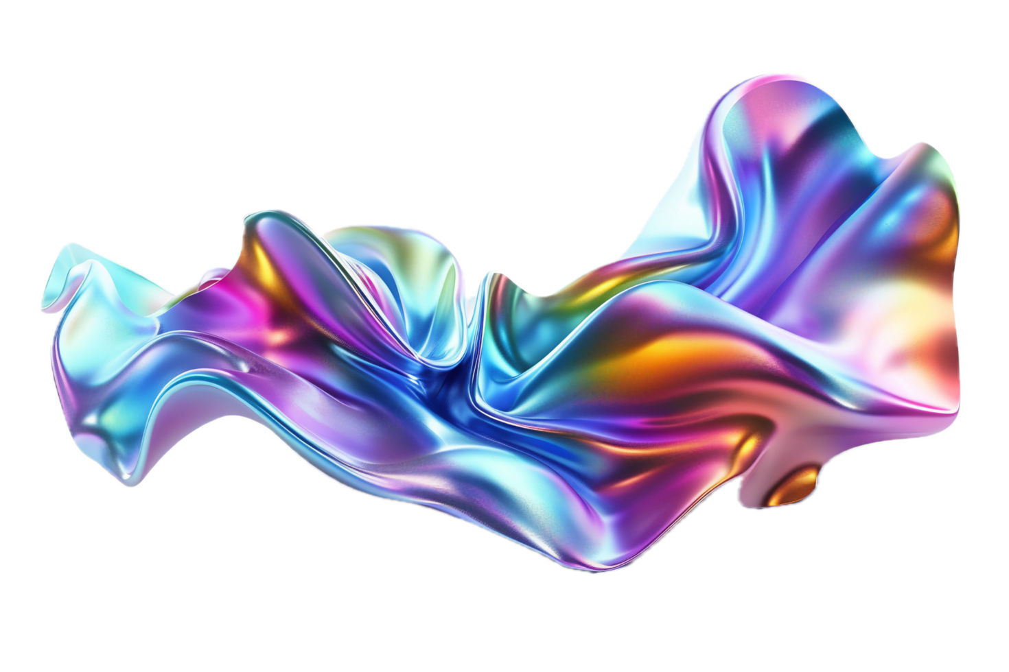 AI generated Abstract Iridescent Cloth Simulation png