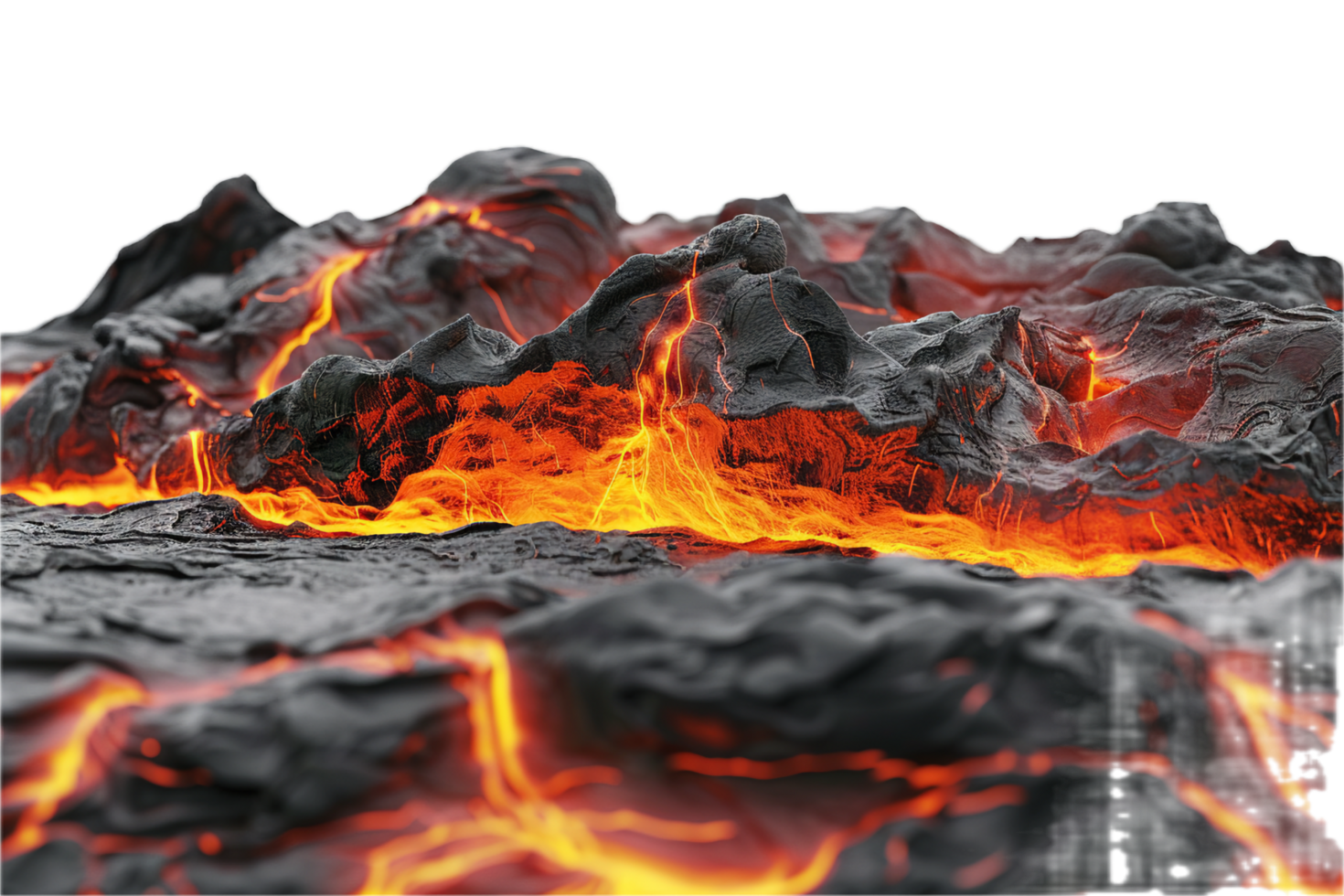 ai genererad smält lava strömmande genom knäckt jord png