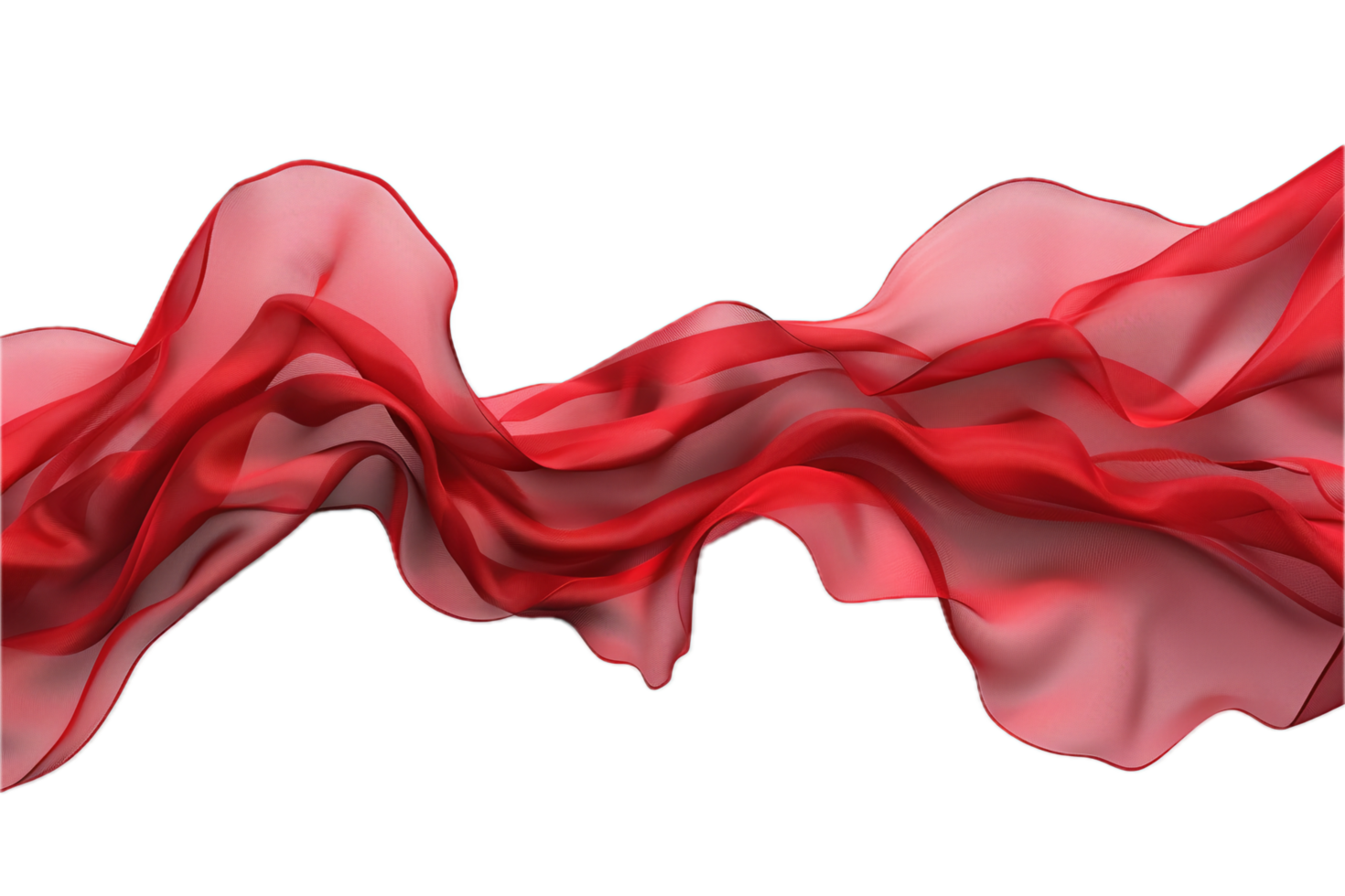 AI generated Elegant Red Silk Fabric Waving png