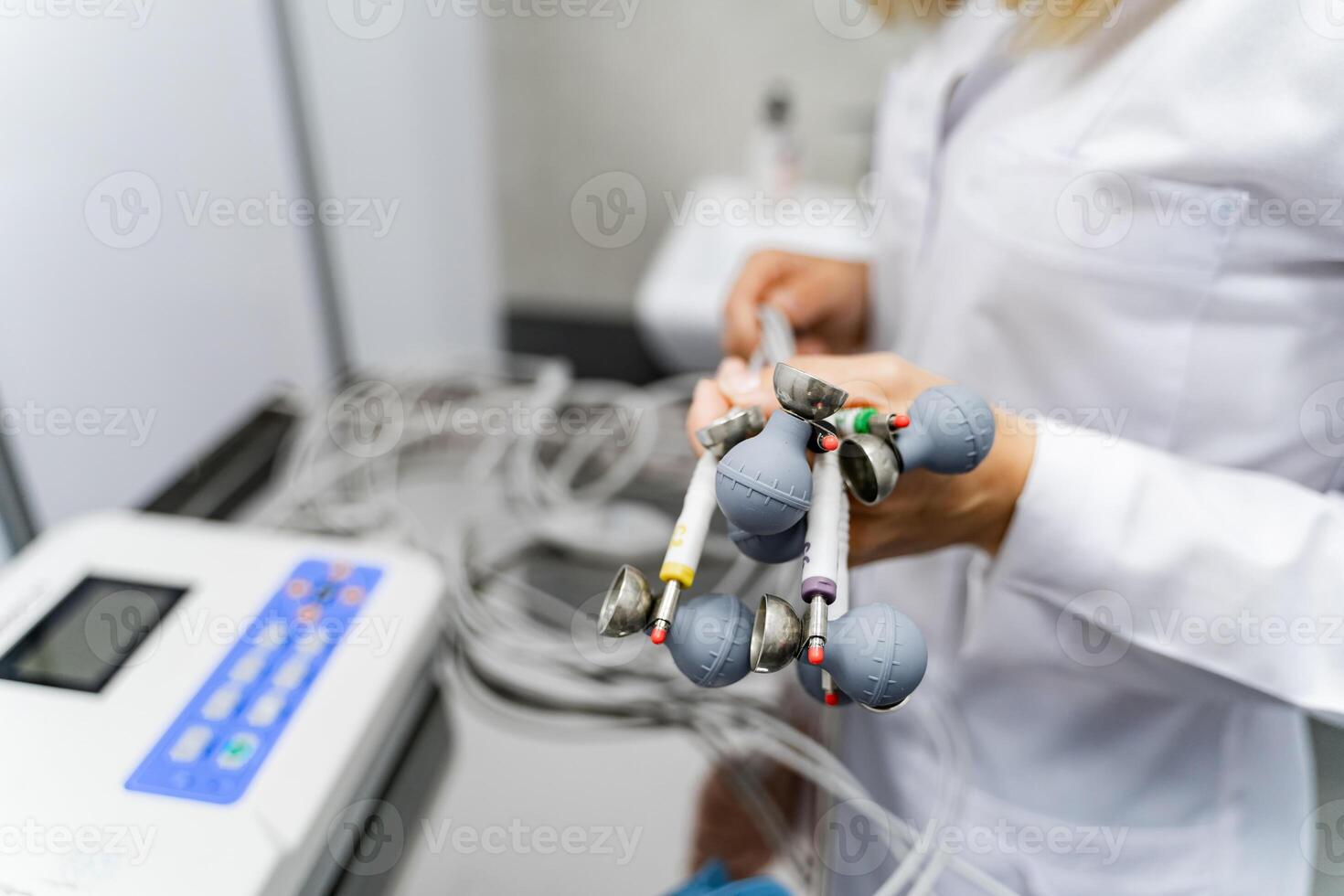 ram in doctor hands. Equipment for diagnostics of a condition of the heart,electrocardiogram. Heart health concept. photo