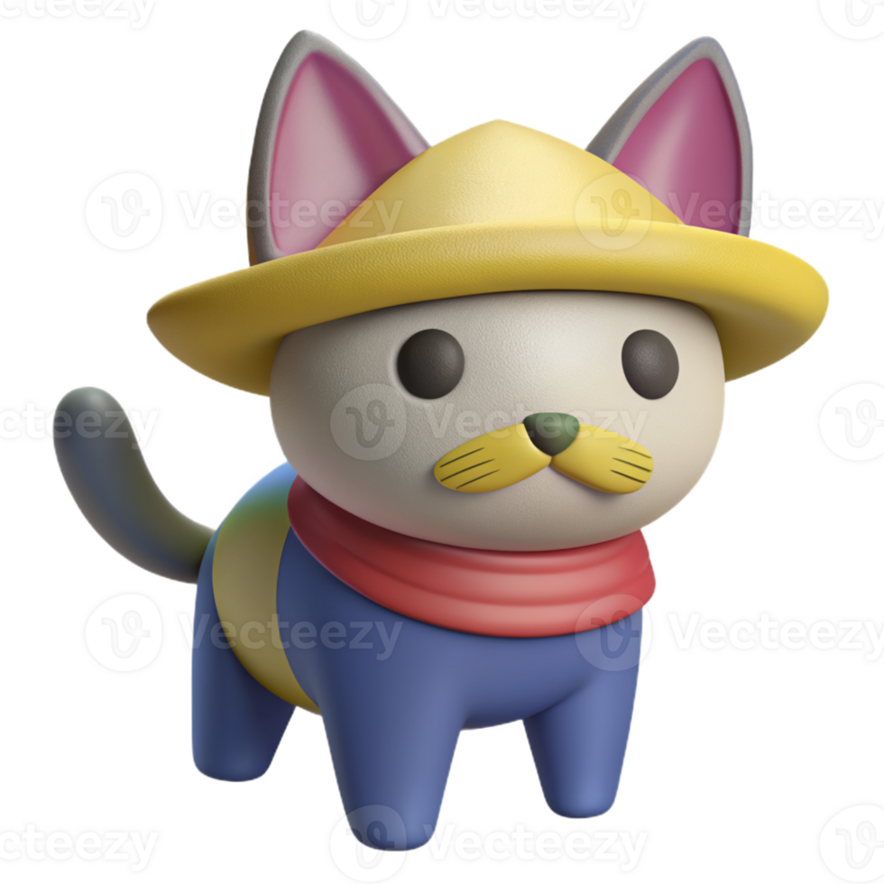 hermosa 3d gato en el mexicano estilo png