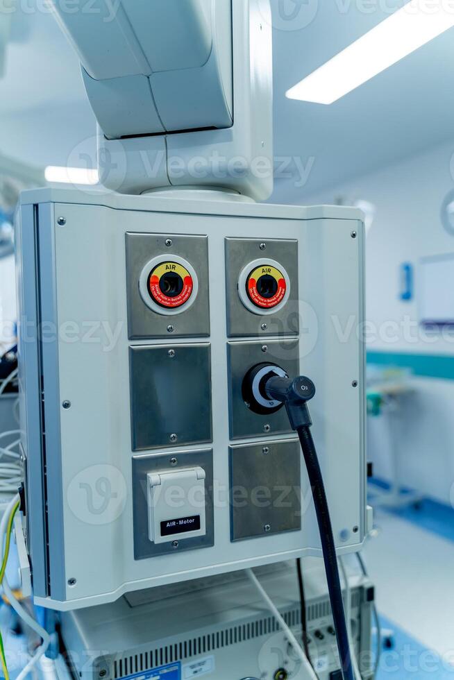 Equipment and medical devices in modern operating room. photo