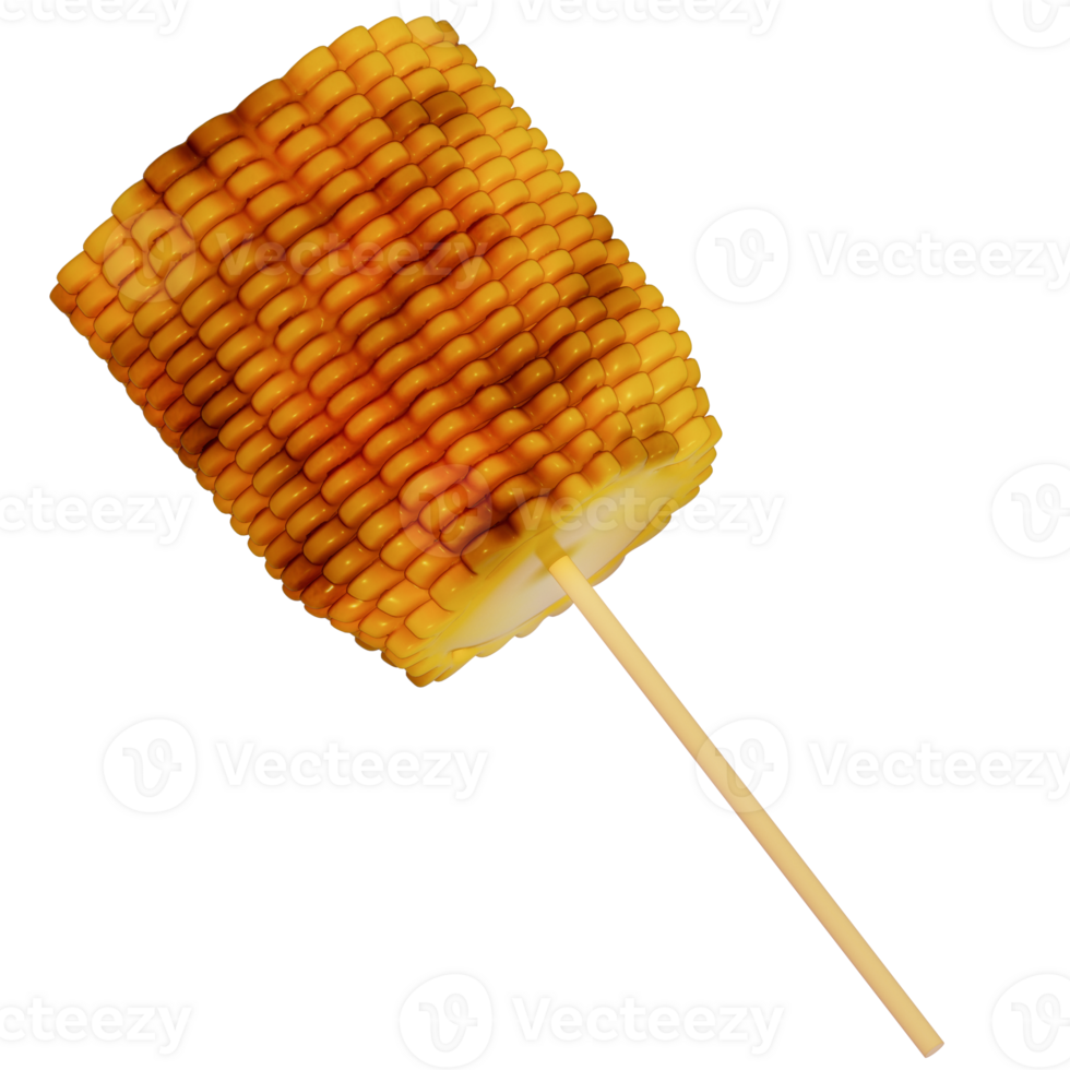 BBQ Grill for camping , Corn on transparent background , 3D Rendering png