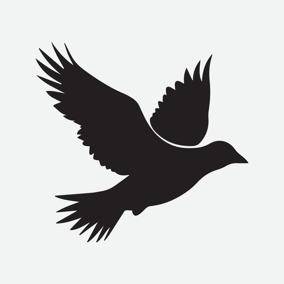 pájaro volador silueta de paloma vector Arte ilustración