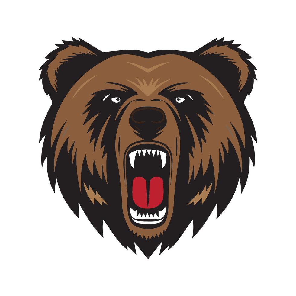 Angry Bear head roaring Vector illustration