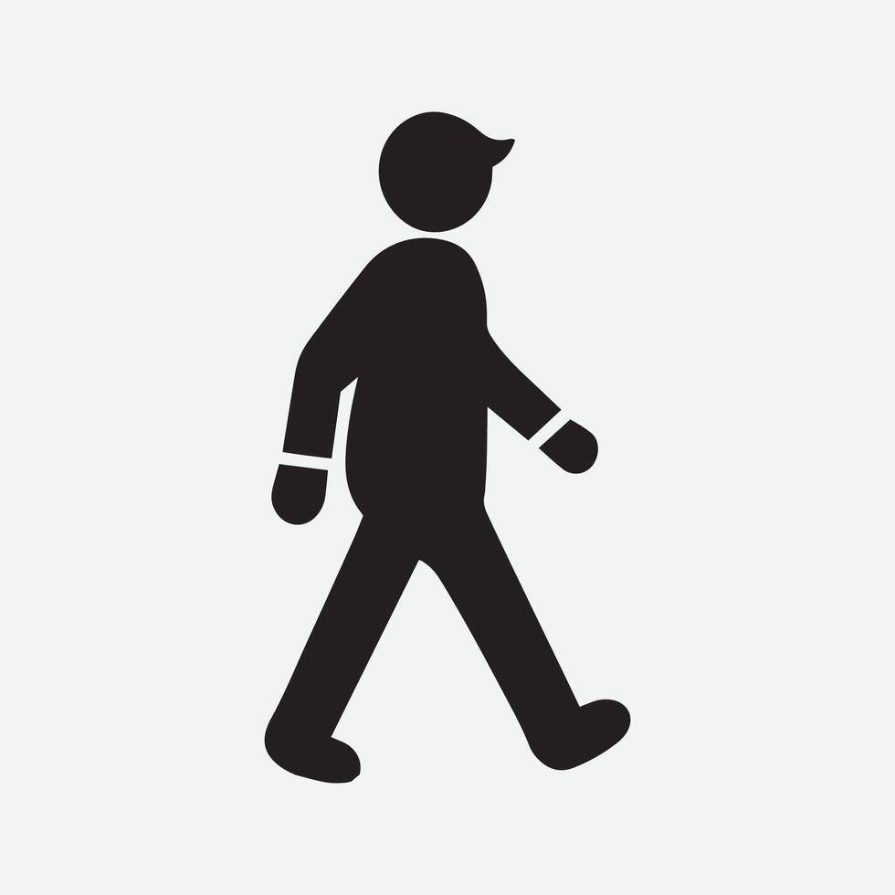 Business Man Walking Silhouette Vector Art Illustration isolated on white background