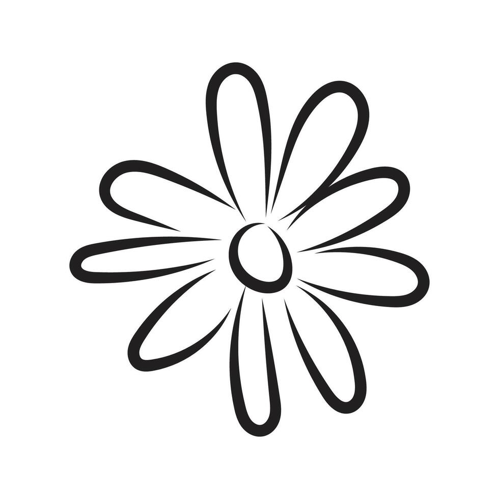 flor línea Arte en blanco antecedentes vector ilustración